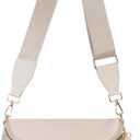 Spacious Nylon Crossbody Bag Bum Bag Handbags Wallets Purses Trendy Shoulder Bag for Women (Beige)