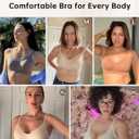 Vertvie Womens Seamless Jelly Bras No Underwire Comfort Push Up Bras Buttery Soft Wireless Bralette Full Coverage Sports Bra (White, XL)
