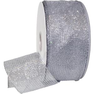 Morex Ribbon 7435 Cosmic Ribbon, Silver, 2-1/2" x 50 yd