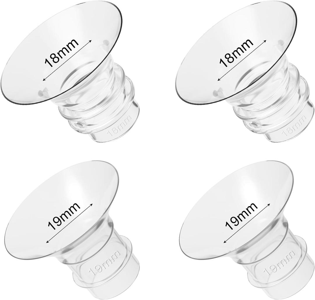Flange Inserts 18mm 19mm 4PCS Compatible with Spectra Elvie Medela Willow go Bellababy 24mm Flange/Shields Wearable Breast Pump, Reduce Nipple Tunnel Size, Pump Parts Replace