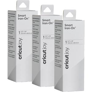 Cricut Joy Smart Iron On, White - 3-Pack of 2ft Rolls (5.5"x24") Heat Transfer Vinyl for Joy Machine- Matless Cutting for Long cuts