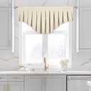 Blackout Valances for Windows Energy Efficient Rod Pocket Curtain Valance for Living Room Kitchen and Bedroom Beige (39 x 20 Inch, 1 Panel)