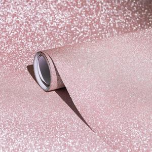Glitter Pink Contact Paper 17.3"x480" Self Adhesive Sparkly Pink Peel and Stick Wallpaper Bling Flash Wallpaper for Cabinet DIY Decoration