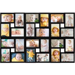 HELLO LAURA 46 Collage Picture Frames,24 Opening Photo Collage Frame for Wall Decor,Multi Family Photo for Gallery Decor, Hanging Display - Black