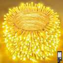 165FT 500 LED Christmas Lights Outdoor Indoor, Connectable Warm White Christmas Lights 8 Modes Clear Wire Waterproof Plug in Twinkle Fairy String Light for Classroom Wedding Tree Bedroom Decorations