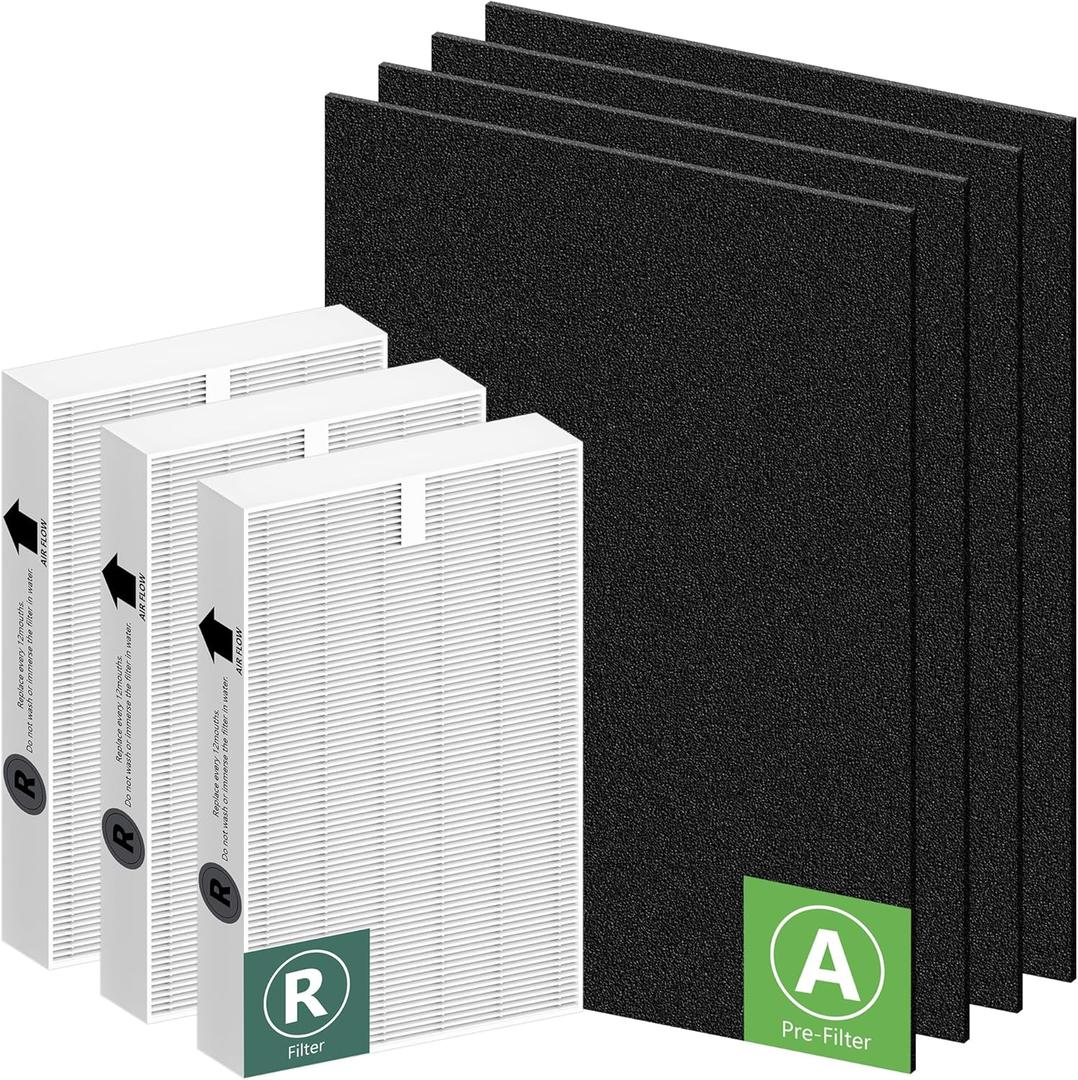 HPA300 Filter Replacement for Honeywell HPA300 Series Air Purifiers HPA300, HPA300VP, HPA304, HPA3300, Replace HRF-R3 (3 R Replacement Filter + 4 Activated Carbon Pre-Filter) by Funmit