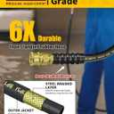 3/8" Pressure Washer Hose 50ft 4800PSI, Power Washer Hose Steel Wire Braided with Swivel Quick Connect, Commercial Grade Industrial High Pressure Water Washing Hose (4800PSI, 50FT)