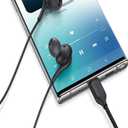 2025 New in-Ear Earbuds Stereo Headphones for Samsung Galaxy Z Fold6 S25 S24 S23 S22 S21 S20 Note 10 10+ - Designed with Microphone and Volume Remote Type-C Connector-(Black)