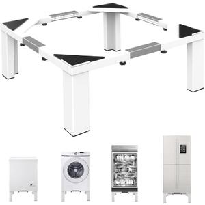 Heavy-Duty All Steel Universal Laundry Pedestal 16" Height , Full size Washing Machine Stand Adjustable Dryer Stand , Suitable for all Washer and Dryer PedestalWhite