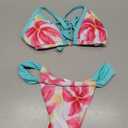 Thong Bikini Set for Women Triangle High Cut Cheeky Bathing Suit for Beach Pool Summer Swimwear (Blue, M)