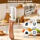 4 x Left & Right Hand Vegetable Peeler Set with Scallion Slicer & Bottle Opener, Heavy-Duty Thick Stainless Steel Blade, Multi-Function Kitchen Peeler with Wooden Handle for Fruits & Vegetables(New 2pcs)