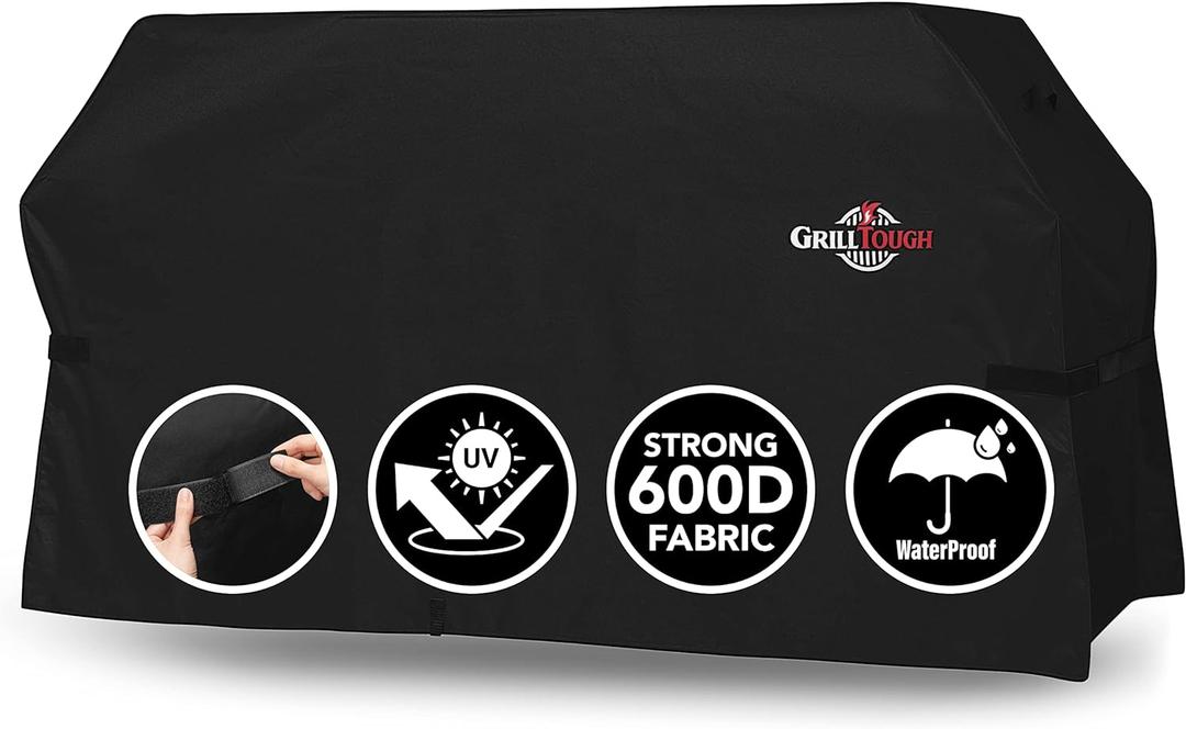 GrillTough Heavy Duty Griddle Cover for Outdoor Griddle, Fits 28 Inch Griddle Waterproof, Weather Resistant, UV & Fade Resistant with Adjustable Straps Flat Grill Cover, Black