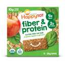 HAPPYTOT Organics Fiber & Protein Soft-Baked Oat Bars Toddler Snack Apple & Spinach, 0.88 Ounce Bars, 5 Count Box (Pack of 6) (EXP 01/26/27)