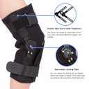 Hinged ROM Knee Brace, Post Op Knee Support Orthosis with Side Stabilizers & Locking Dials for Arthritis, Meniscus Tear, ACL, MCL, Medical ROM Knee Brace for Knee Pain (Basic, Large)