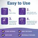 Kids Vomit Bags Disposable 20 Pack - Individually Wrapped Barf Bags with Cute Monster Print - Leak Proof Self Sealing Emesis Bags for Motion Car Sickness and Nausea - Ideal for Taxis, Airplane Travel