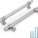 Rergy Cabinet Handles Drawer Pulls and Knobs, 10Pack Brushed Nickel 6-1/4inch Hole Center, Kitchen Hardware for Dresser Handle Zinc Alloy Furniture Pull
