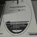 KOHLER 4636-RL-96 Cachet ReadyLatch Elongated Toilet Seat Slow Close Soft Close, Toilet Seat Quiet Lid, Contoured Grip-Tight Bumpers Installation Hardware, Apartment Essentials, Biscuit