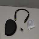 Bluetooth Headset, 2025 Upgraded Neckband Bluetooth Headphones with Retractable Earbuds, Noise Cancelling Stereo Earphones with Mic, Foldable Wireless Headphones for Sports Office with Carry Case (Black)