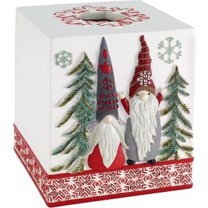 Avanti Linens - Tissue Box Cover, Resin Bathroom Essentials, Ideal Christmas Decorations (Christmas Gnomes Collection)