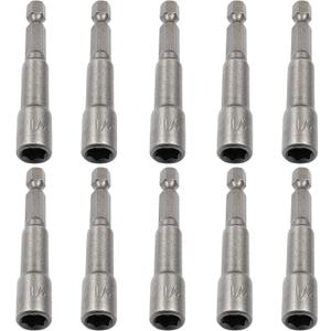 Litoexpe 10 Pcs 1/4 Inch Hex Magnetic Power Hex Nut Driver Magnetic Extension Socket Drill Bit Set, Quick Change Socket Nut Impact Driver for Electric Drill