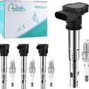 UF575 Ignition Coil Pack/PFR7S8EG Spark Plug 4PCS For Volkswagen/VW Jetta Passat Beetle CC Golf GTI Rabbit,For Audi TT Quattro A3 A4 A5 A6 Allroad Q5 RS4 RS5 Q3 TT Quattro 2.0L 2.5L 3.2L 4.2L