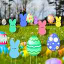 12 PCS Easter Yard Signs Corrugated yard Outdoor Decorations Bunny Easter Eggs Yard Stakes for Easter Party Decorations Supplies Prop Spring Decor