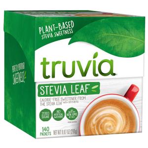 Truvia Calorie-Free Sweetener Stevia Leaf Packets, 140 Count (9.87 oz Carton)