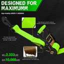 2" x 96" Car Trailer Tie Down Straps, 10,000 LBS, Heavy Duty Ratchet Kit, 96in
