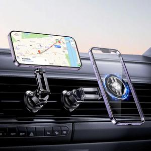 OATSBASF Fits Magnetic Car Mount - [16 Strong Magnets] Magnetic Car Phone Mount, Air Vent Cell Phone Holder for Car, Magnetic Accessories for iPhone 16 15 14 13 Pro Max Mini & All Phones