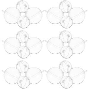 FONDOTIN 40pcs Hollow Plastic Ornament Balls, 3cm and 4cm Fillable Decorative Baubles for Christmas Wedding Party Hanging Decorations