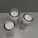 Simply Soson 2x8 inch 7 Day White Pillar Candles in Glass Set of 3, Up to 90 Hour Burn time, Unscented Prayer, Religious Candles for Memorials, Vigil, and Emergency