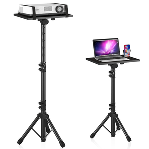 Projector Stand Tripod Adjustable, Laptop Height from 23.5 to 46.5 inches with Gooseneck Phone Holder, Floor for Office, Home, Stage, Studio, DJ Racks Holder Mount, 23.5inch46.5inch