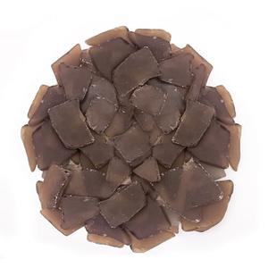 Keedolla 15 Oz Tumbled Sea Glass Decor for Art Crafts, 0.79"- 2" Flat Frosted Bulk Seaglass Pieces Crushed Glass for Vase Filler|Beach Weddings|Home Decor - Amber