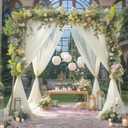 20x10 Ivory Tulle Backdrop Curtains for Parties, Sheer Backdrop Curtain Wedding Photo Background Drapes for Baby Shower Photography Birthday Party
