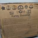Dream On Me Karley Bassinet, Award Winner Lightweight Travel Baby Bassinet, Foldable Bedside Sleeper, Adjustable Double Canopy, Spacious Design, Soft Fabric, Storage Basket Black and White