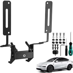 EYPINS Front License Plate Holder for Tesla Model Y Juniper Refresh 2025 2026 Accessories - No Drill/Adhesive Aluminum Alloy License Plate Frame, Anti-Theft, No Loosing, Black
