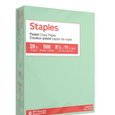 Staples Pastel Colored Copy Paper 8 1/2" x 11" Green 500/Ream (14781)