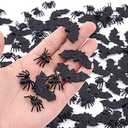 WHXGQ 200 Pcs Plastic Bats Spiders Halloween Mini Bats and Fake Spiders for Decorations Creepy Scary Prank Toys Plastic Insec Toys Halloween Miniatures