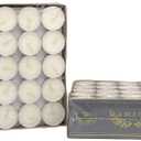 Amari 12g Tea Lights - 100 Pack Tea Light Unscented Candle - Lasts for 3-5 Hours (Yellow)
