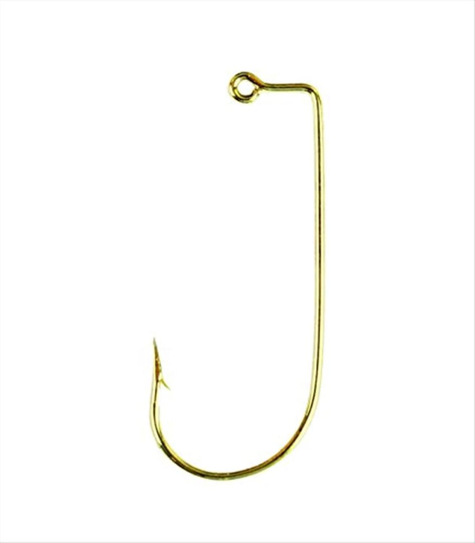 Eagle Claw Aberdeen 90 Degree Round Bend, Heavy Wire Jig Hook, Forged Point, Freshwater and Saltwater, Pack Of 100 (Size 4, Gold Finish)
