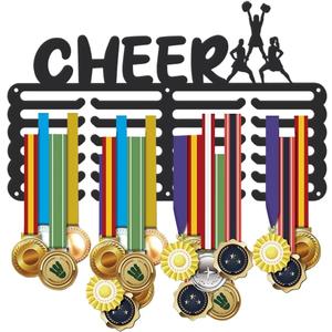 SUPERDANT Sports Medal Hanger Display Medal Holder Wall Mount Medals Hanging Hooks Medal Holder for Wall Matte Black Metal Display Rack Iron Race Ribbon Award Organizer Gifts for Athletes