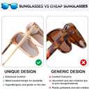 HAOLOTA Women’s Cat Eye Sunglasses Oversized Polarized UV400, Lightweight Fashion Shades