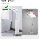 BAGNOLUX Bathroom Toilet Paper Holder Stand with Reserve, SUS304 Stainless Steel Rustproof Pedestal Tissue Roll Holder Heavy Duty, Brushed Nickel
