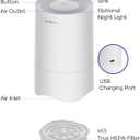 Rosekm Small Air Purifier for Home Bedroom, Personal Desk Mini Air Purifier, Room Hepa Air Purifier Fresheners Cleaner for Dorm, Pets, Smoke, Desktop, Office (2 Pack)
