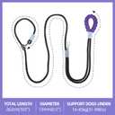 Hands Free Dog Leash, Comfort Padded Adjustable Belt, Smooth Rotating Clip, Non-Slip Strong Pet Training Lead, 8FT for Small Medium Large Dogs Walking Training(Purple Black)