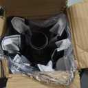 Blissun 7.5 ft Solar Umbrella, 18 LED Lighted Patio Umbrella, Table Market Umbrella (Black & White)