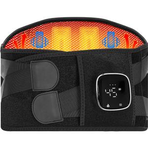 Cordless Heating Pad for Back, 60" Portable Heating Pad Lower Back Massager for Back Pain Relief,3 Heating Levels 5 Vibration Massage,Christmas Gifts for Women Men