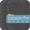 HOTEC 446 Heat Resistant BPA Free Silicone Trivets for Hot pots and Pans, for Kitchen Counter Dish Drying Mat, Set of 2 Dark Grey
