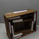 TIMRIS Set of 3 Rustic Distressed Wood Nesting Crates, Farmhouse Decorative Wooden Storage Boxes, Vintage Reclaimed Wood Baskets for Display (Natural)