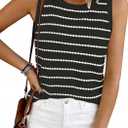 NALANISA Women's Trendy Tank Tops 2026 Crochet Summer Spring Striped Sweater Vest Casual Loose Sleeveless Knit Shirts Clothes (Black, L)